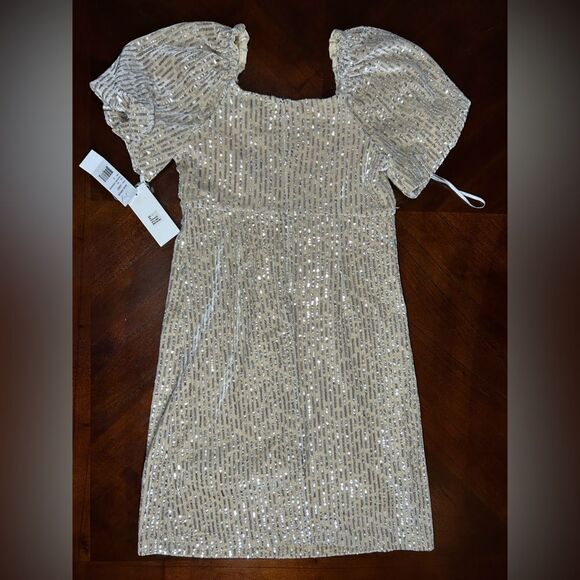 Julia Jordan Women's Puff Sleeve Velvet Sequin Sheath Dress - Picture 8 of 8